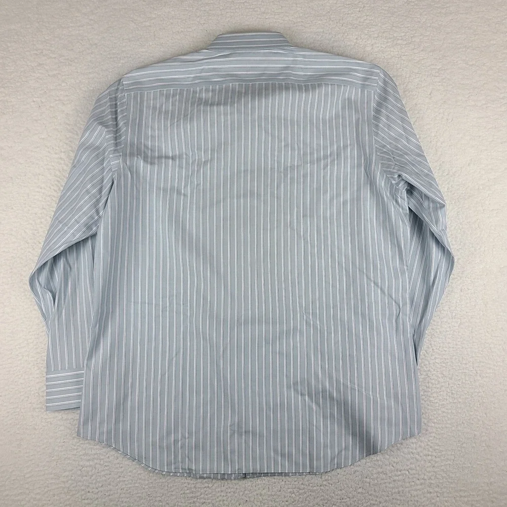 Banana Republic‎ Shirt Mens XL Blu-ish Gray Striped Non Iron Dress Button Up *